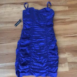 BRAND NEW Royal blue strapless express dress